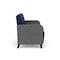 Lesro Siena 2 Seat Tandem Seating No Center Arm, Black, MD Ink Back, MD Ink Seat, RS Echo Panels SN2101 - alternate 2